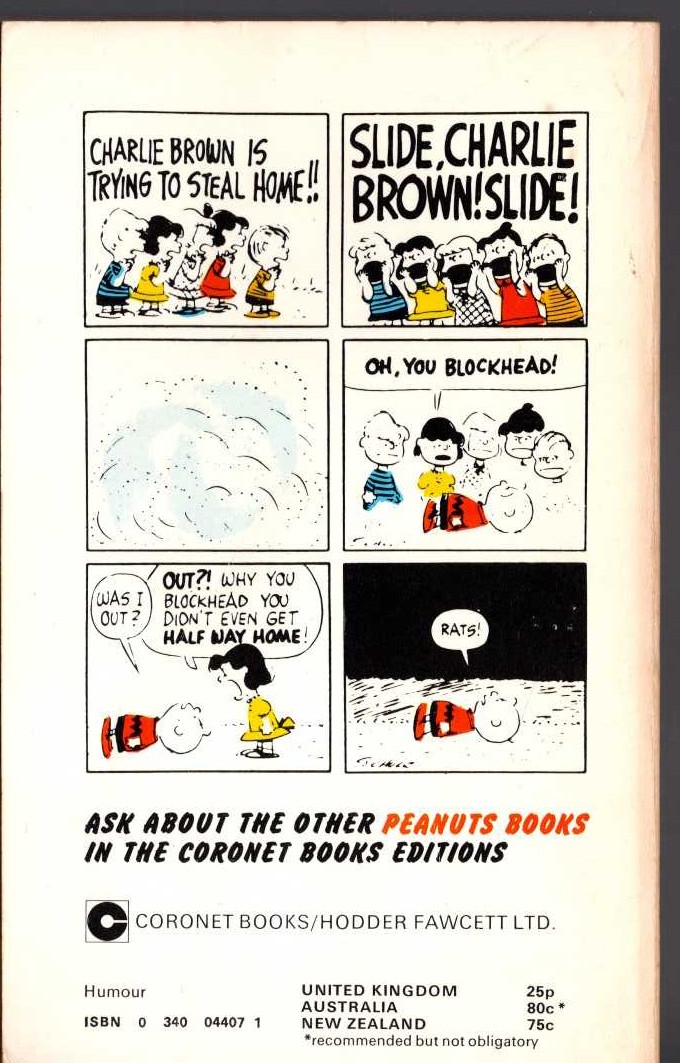 Charles M. Schulz  SLIDE, CHARLIE BROWN! SLIDE magnified rear book cover image