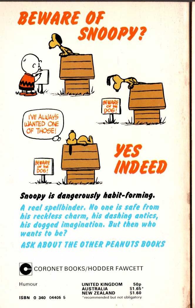 Charles M. Schulz  ALL THIS AND SNOOPY, TOO magnified rear book cover image