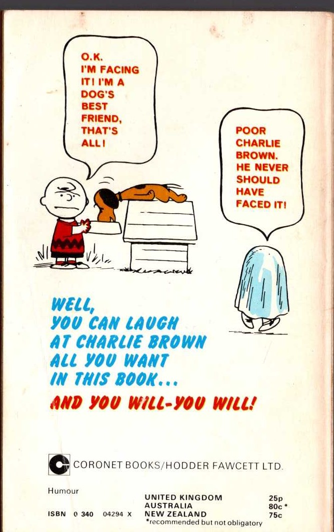 Charles M. Schulz  LET'S FACE IT, CHARLIE BROWN! magnified rear book cover image