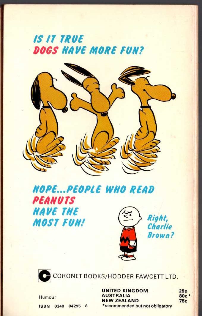 Charles M. Schulz  HERE COMES SNOOPY magnified rear book cover image