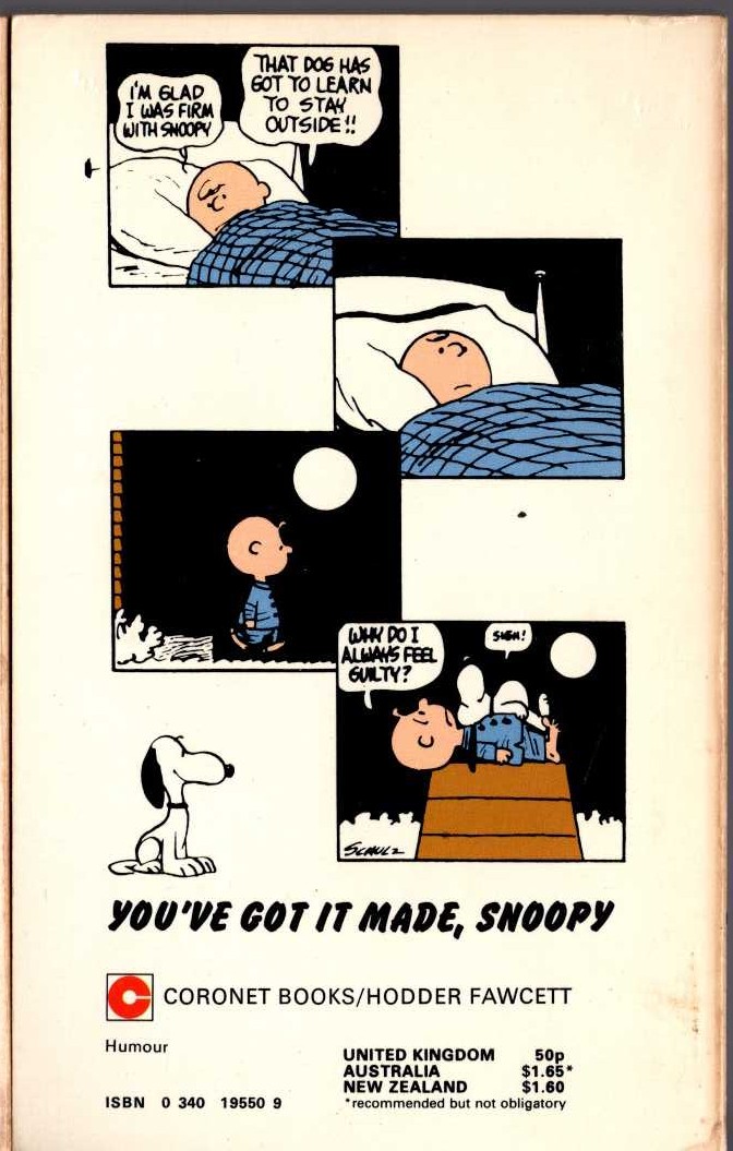 Charles M. Schulz  YOU'VE GOT IT MADE, SNOOPY magnified rear book cover image