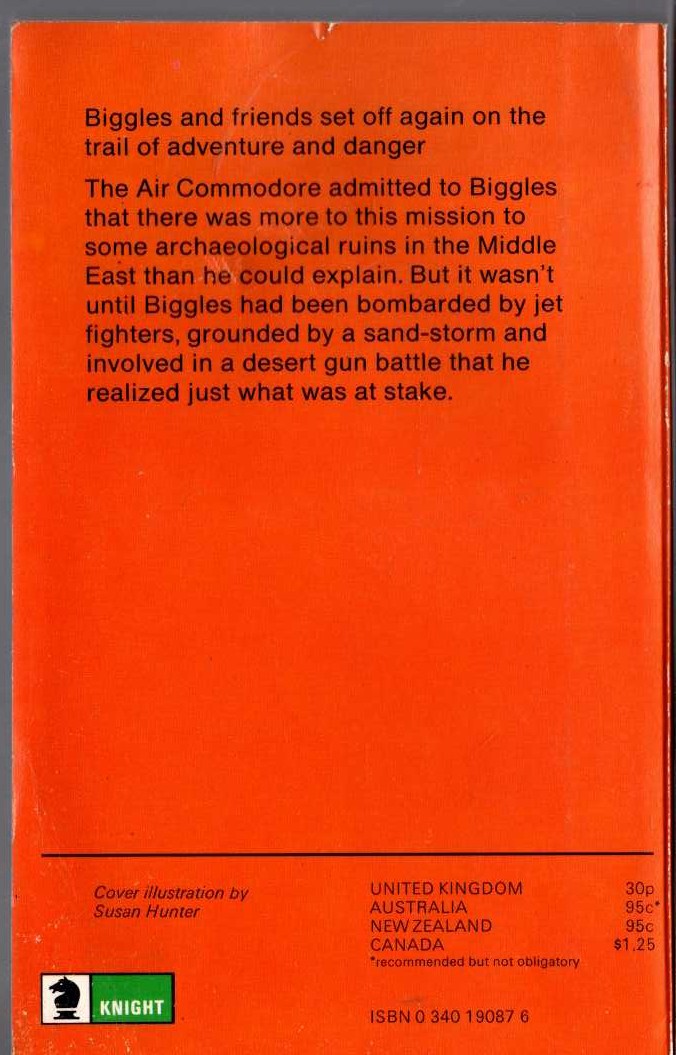 Captain W.E. Johns  BIGGLES' SPECIAL CASE magnified rear book cover image