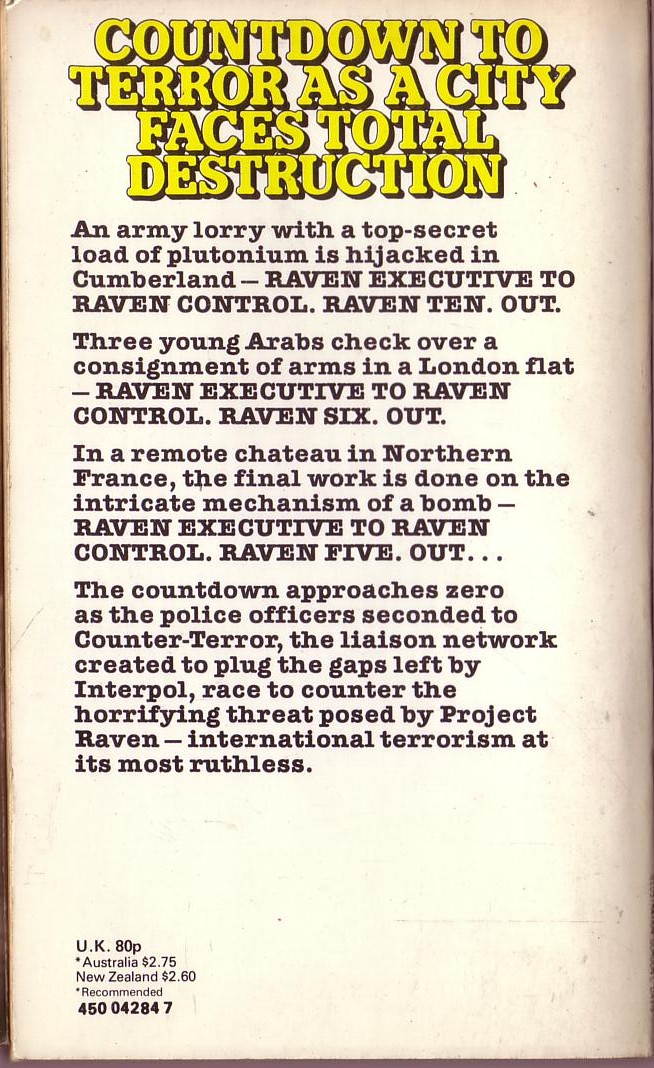 Robert Charles  THE FLIGHT OF THE RAVEN magnified rear book cover image