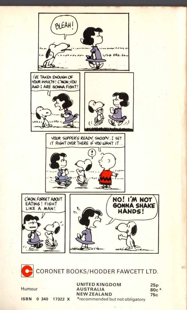 Charles M. Schulz  YOU'RE SOMETHING SPECIAL, SNOOPY magnified rear book cover image