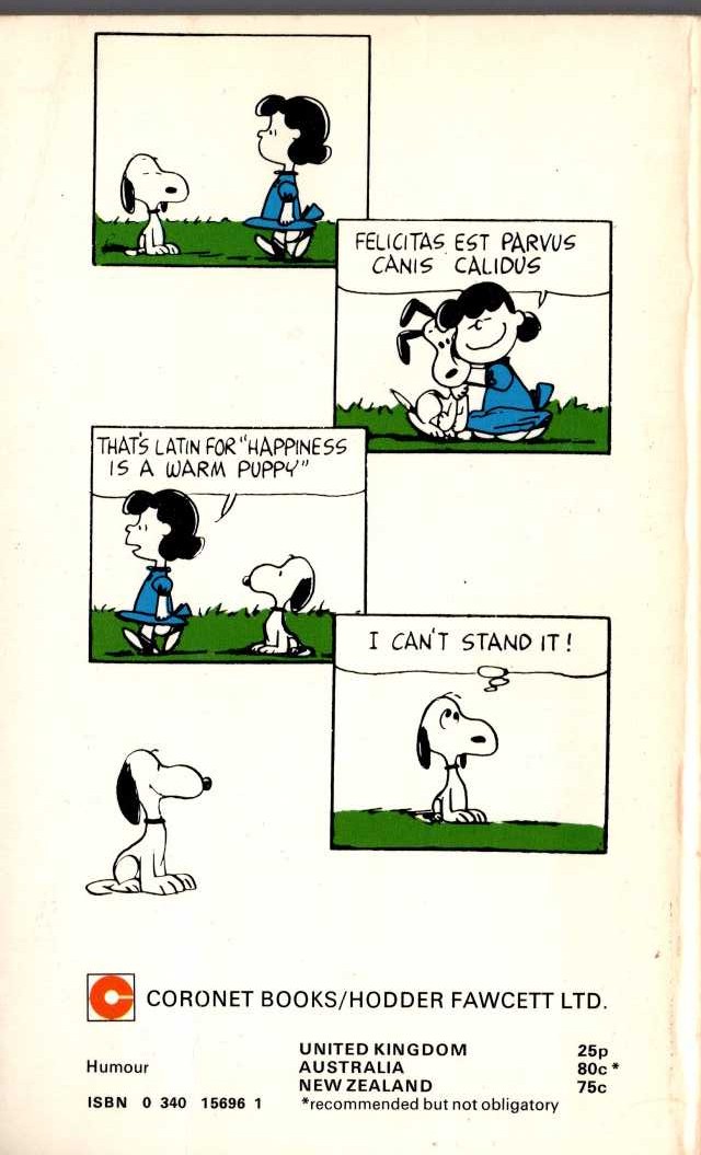 Charles M. Schulz  YOU'RE A PAL, SNOOPY! magnified rear book cover image