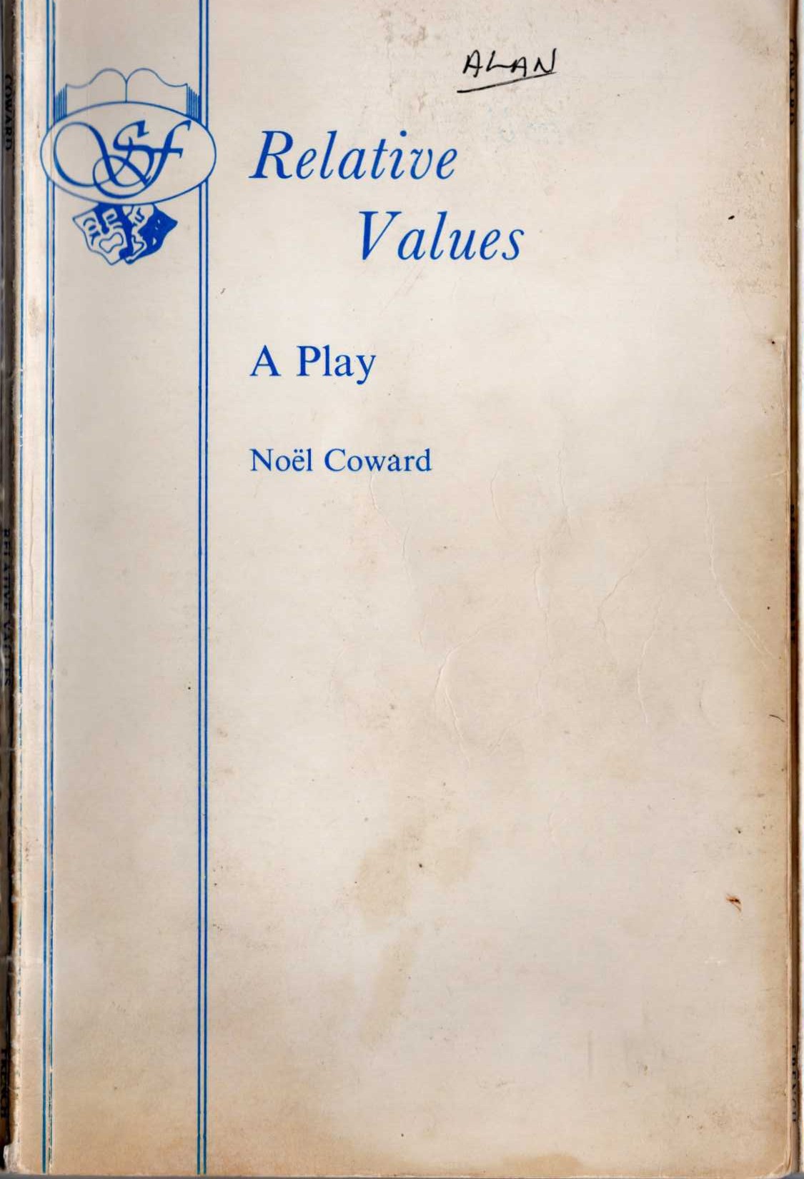 Noel Coward  RELATIVE VALUES. A Play front book cover image
