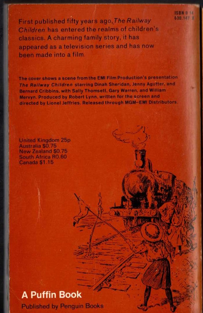 E. Nesbit  THE RAILWAY CHILDREN (Film tie-in) magnified rear book cover image