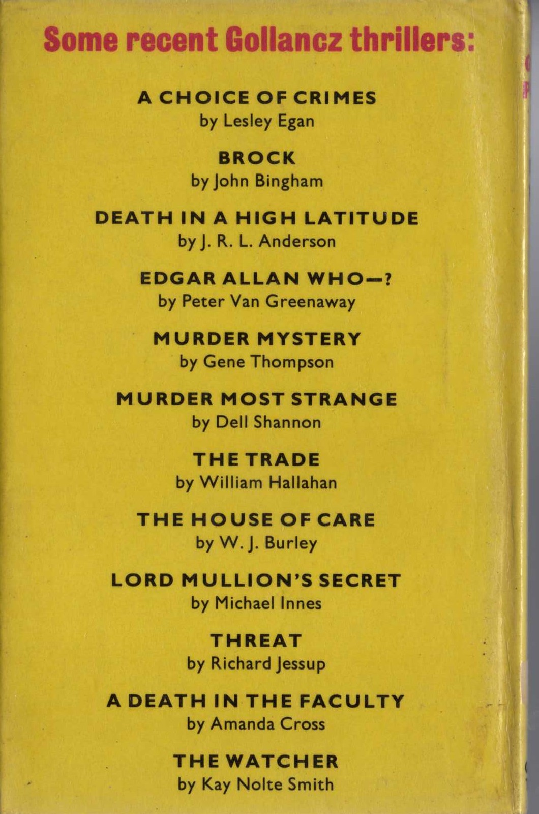 THE GLENA POWERS CASE magnified rear book cover image