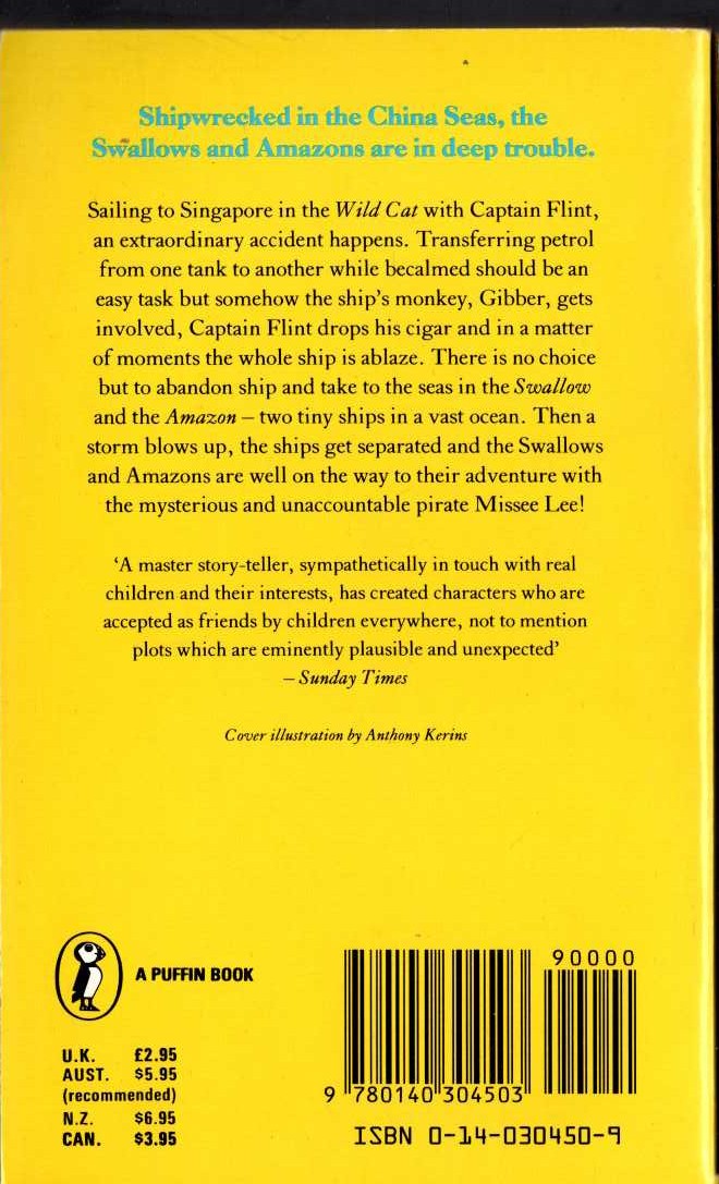 Arthur Ransome  MISSEE LEE magnified rear book cover image