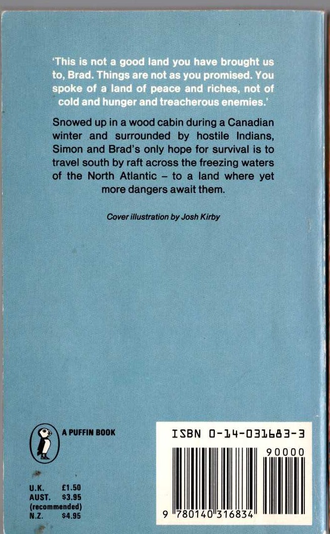 John Christopher  NEW FOUND LAND magnified rear book cover image