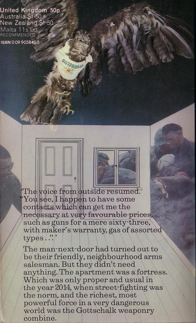 John Brunner  THE JAGGED ORBIT magnified rear book cover image