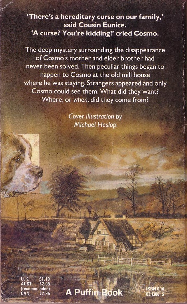Joan Aiken  THE SHADOW GUESTS magnified rear book cover image