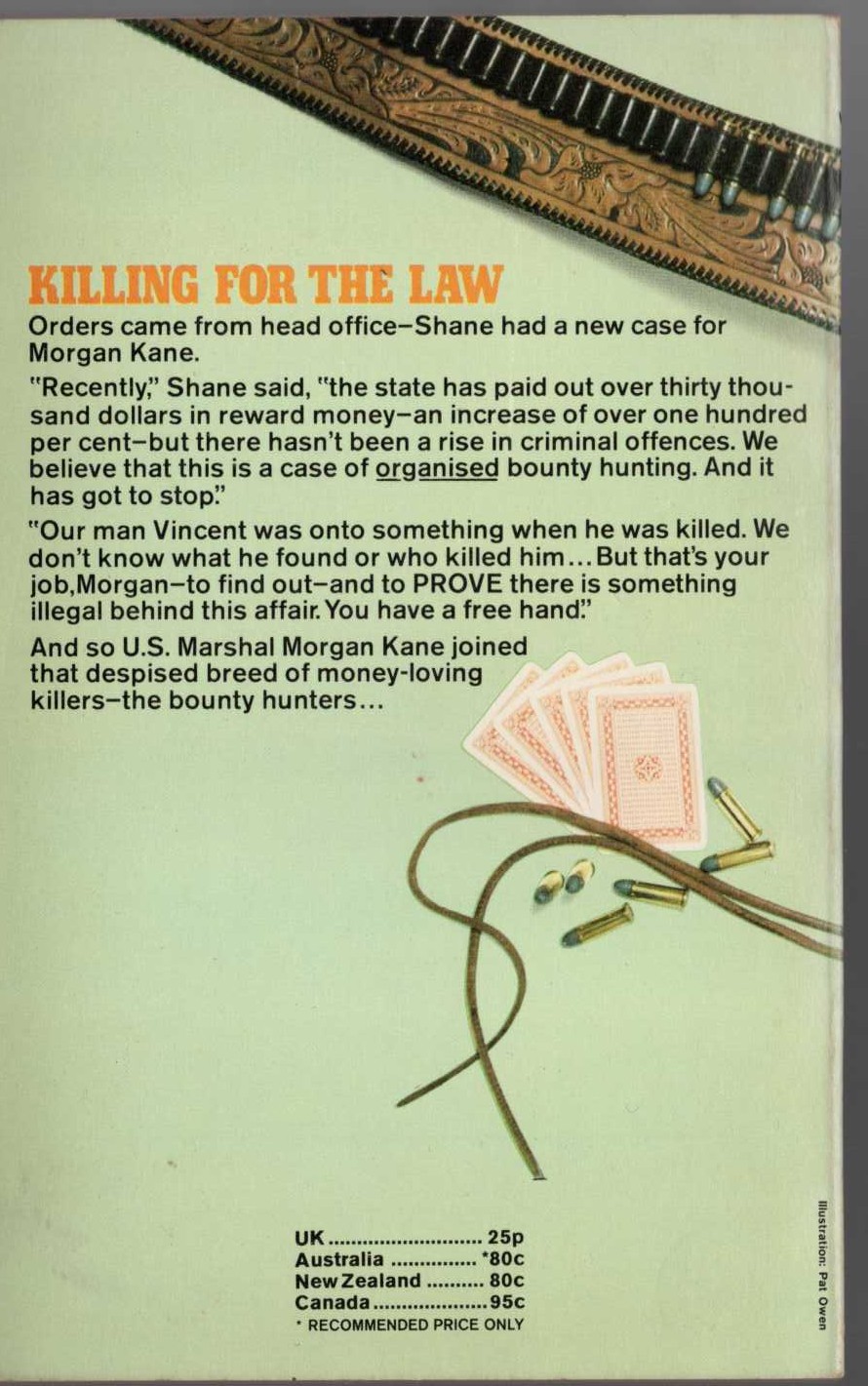 Louis Masterson  KILLING FOR THE LAW magnified rear book cover image