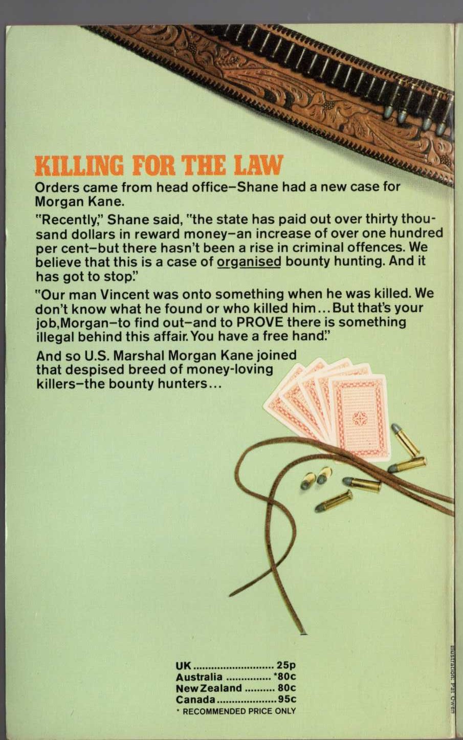 Louis Masterson  KILLING FOR THE LAW magnified rear book cover image