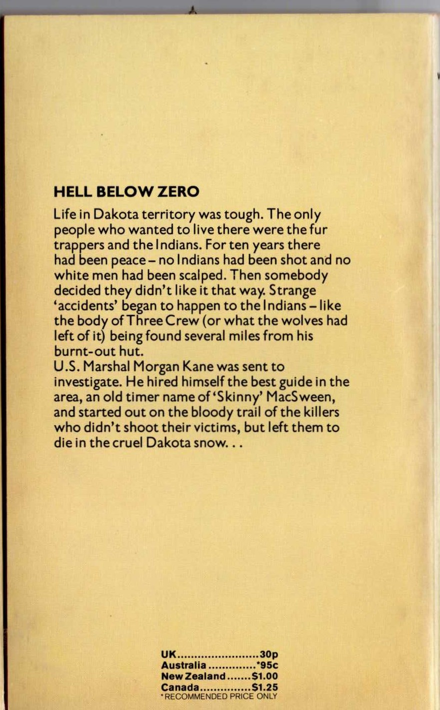 Louis Masterson  HELL BELOW ZERO magnified rear book cover image