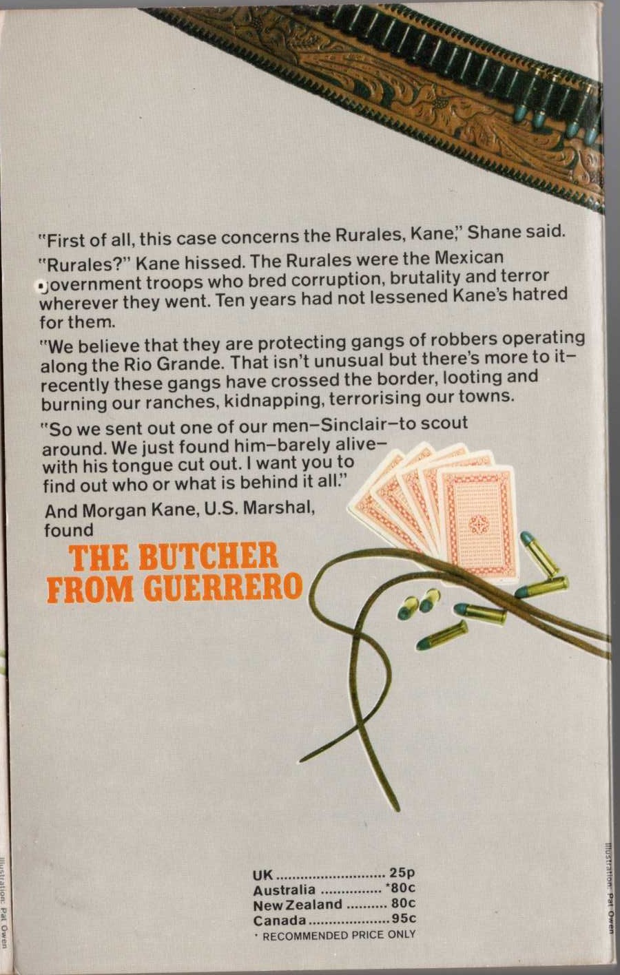 Louis Masterson  THE BUTCHER FROM GUERRERO magnified rear book cover image
