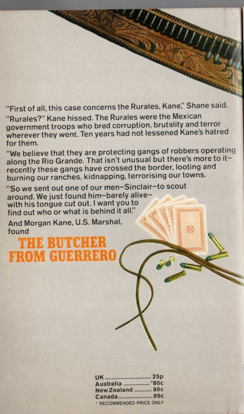 Louis Masterson  THE BUTCHER FROM GUERRERO magnified rear book cover image