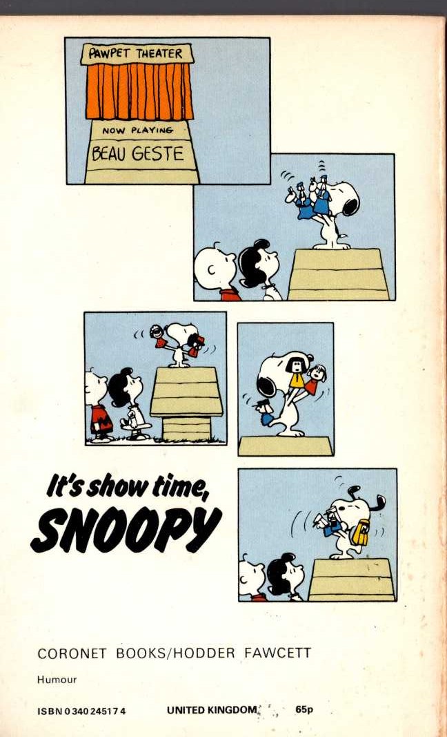 Charles M. Schulz  IT'S SHOW TIME, SNOOPY magnified rear book cover image
