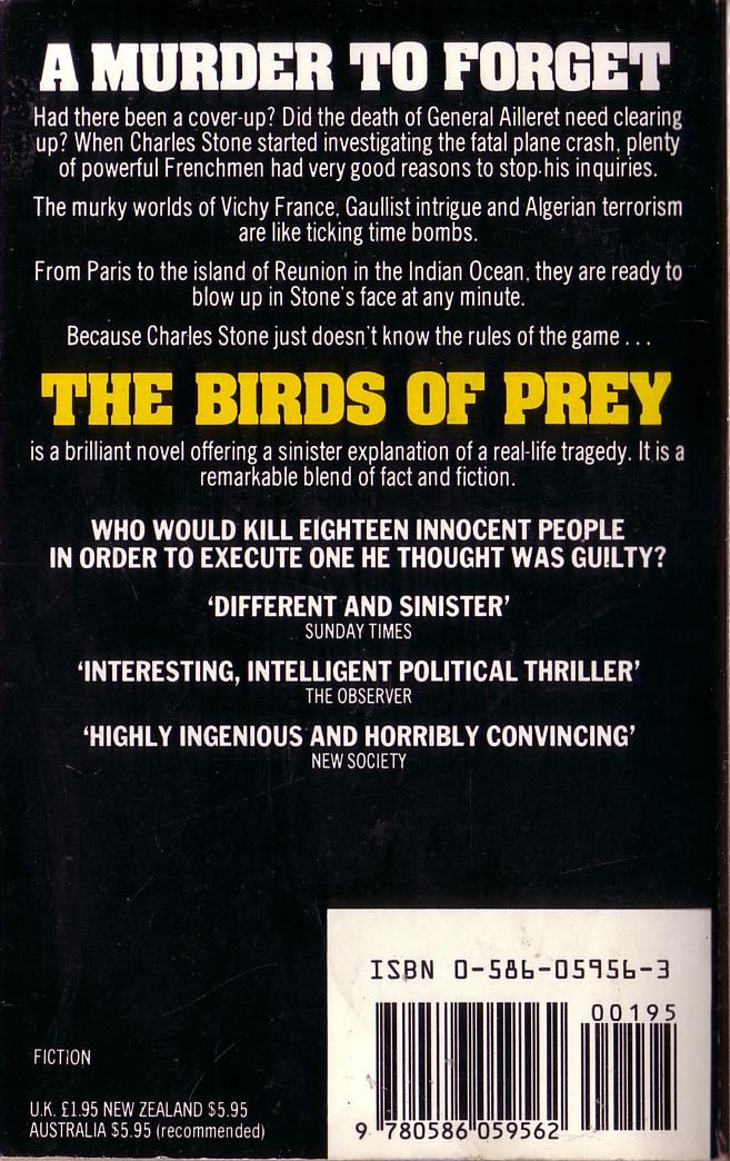 John Ralston Saul  THE BIRDS OF PREY magnified rear book cover image