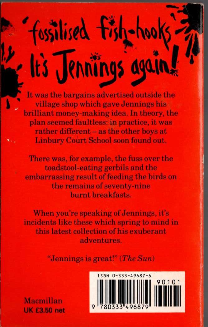 Anthony Buckeridge  SPEAKING OF JENNINGS magnified rear book cover image