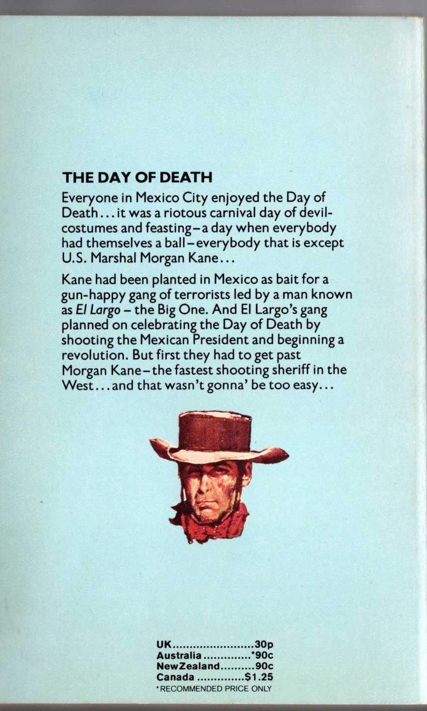 Louis Masterson  THE DAY OF DEATH magnified rear book cover image