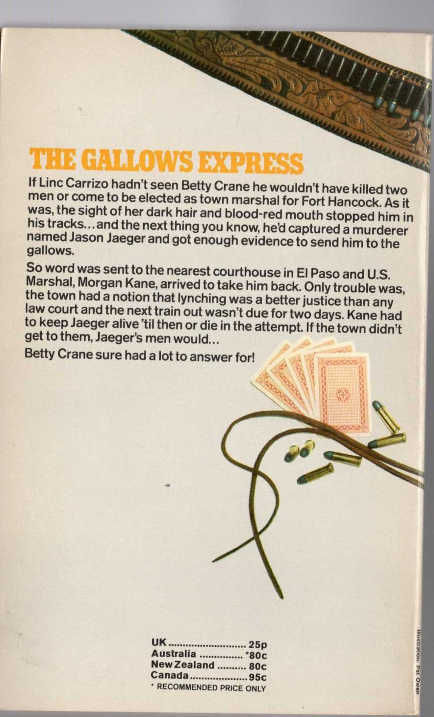 Louis Masterson  THE GALLOWS EXPRESS magnified rear book cover image