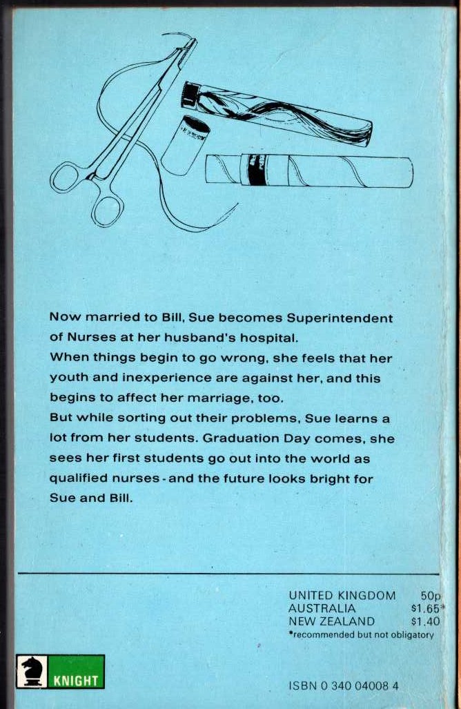 Helen Dore Boylston  SUE BARTON - SUPERINTENDENT NURSE magnified rear book cover image
