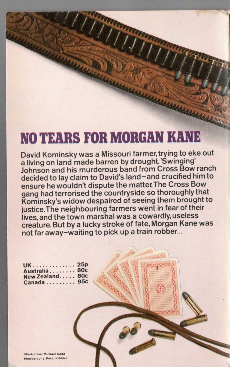 Louis Masterson  NO TEARS FOR MORGAN KANE magnified rear book cover image