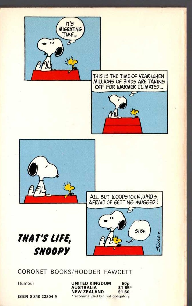 Charles M. Schulz  THAT'S LIFE, SNOOPY magnified rear book cover image