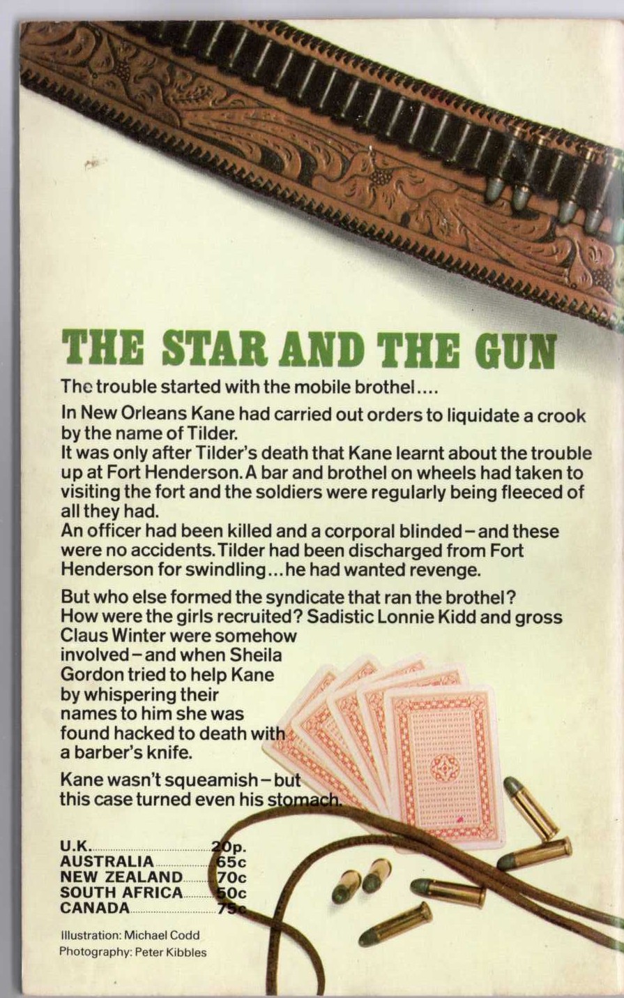 Louis Masterson  THE STAR AND THE GUN magnified rear book cover image