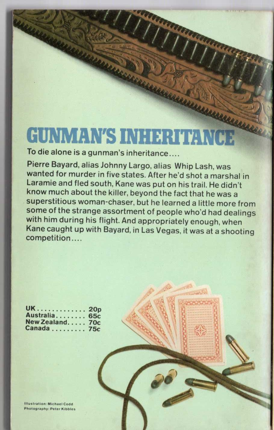 Louis Masterson  GUNMAN'S INHERITANCE magnified rear book cover image