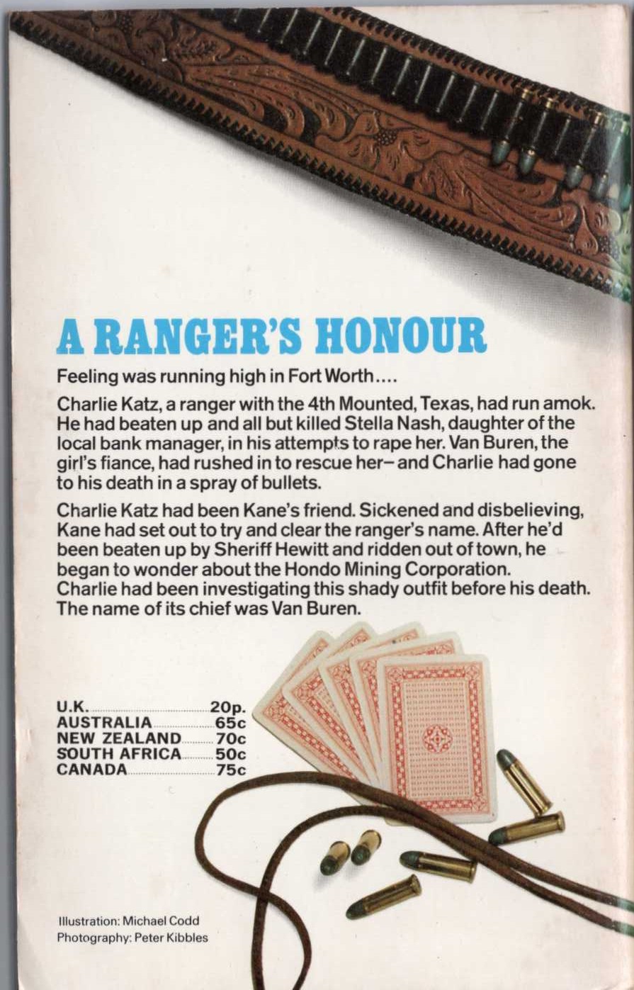 Louis Masterson  A RANGER'S HONOUR magnified rear book cover image