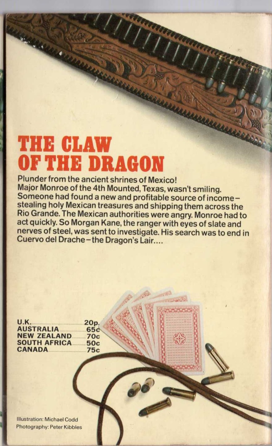 Louis Masterson  THE CLAW OF THE DRAGON magnified rear book cover image
