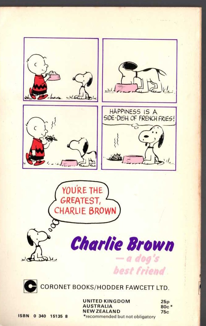 Charles M. Schulz  YOU'RE THE GREATEST, CHARLIE BROWN magnified rear book cover image