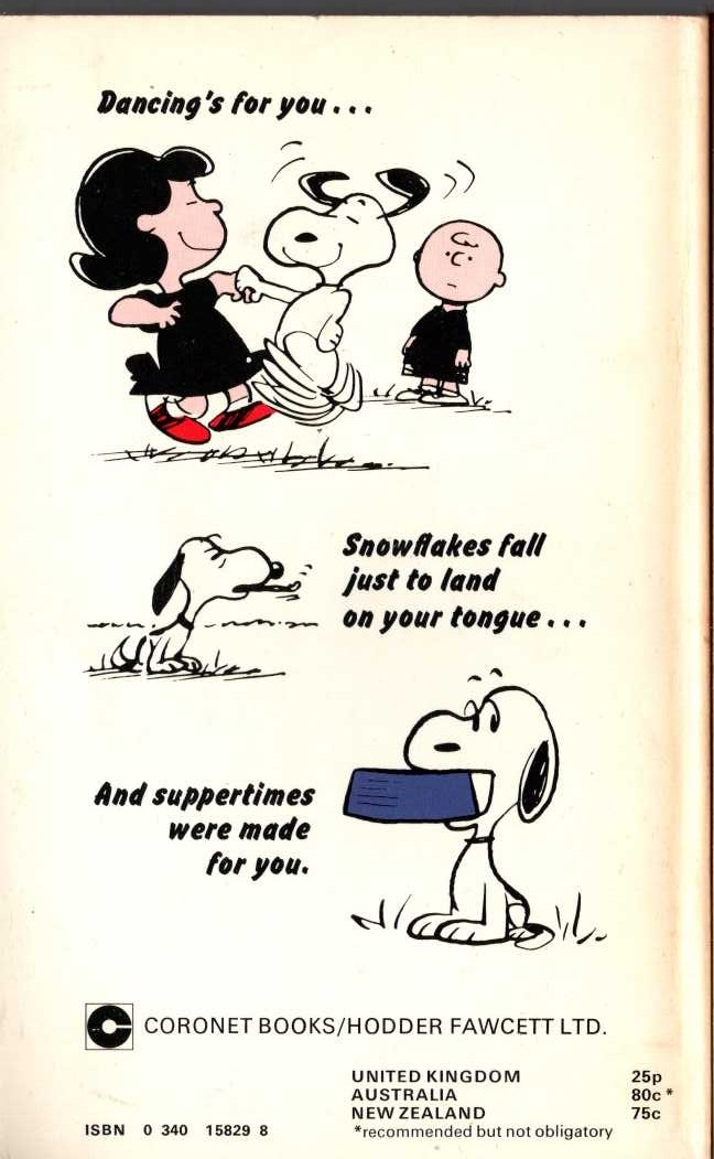 Charles M. Schulz  IT'S FOR YOU, SNOOPY magnified rear book cover image