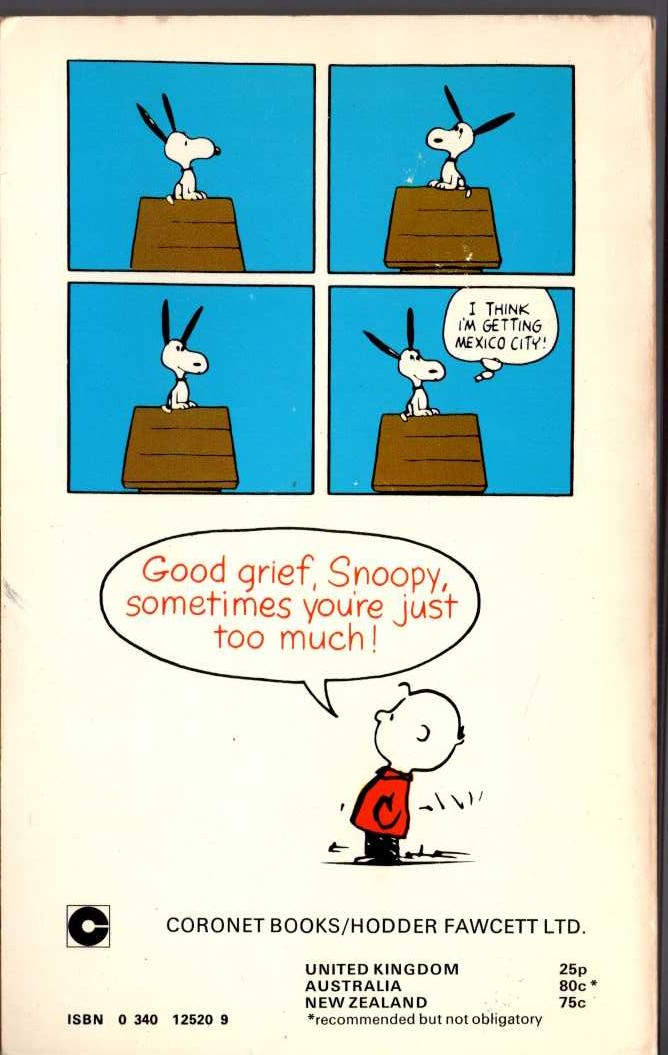 Charles M. Schulz  CHARLIE BROWN AND SNOOPY magnified rear book cover image