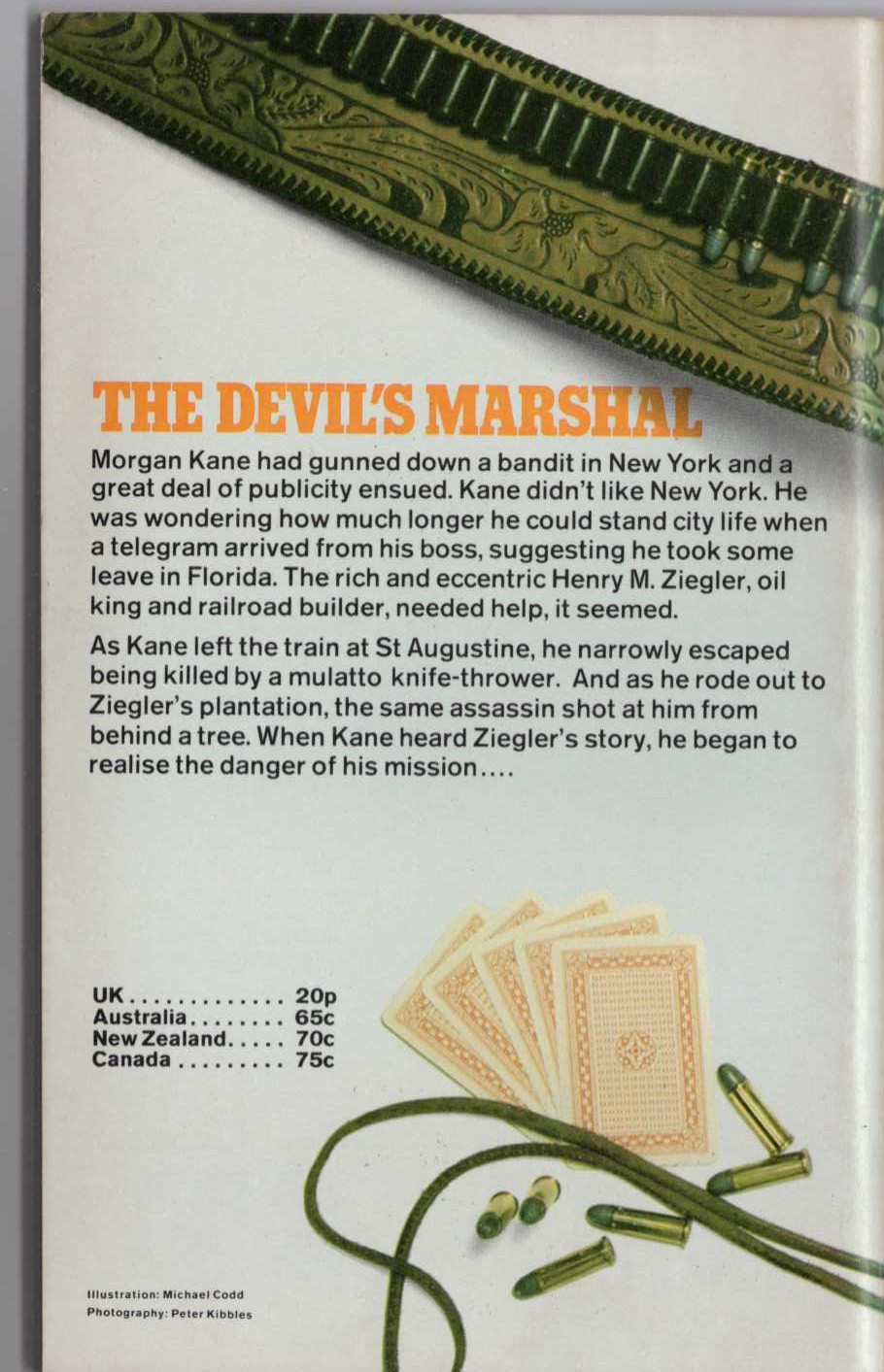 Louis Masterson  THE DEVIL'S MARSHAL magnified rear book cover image