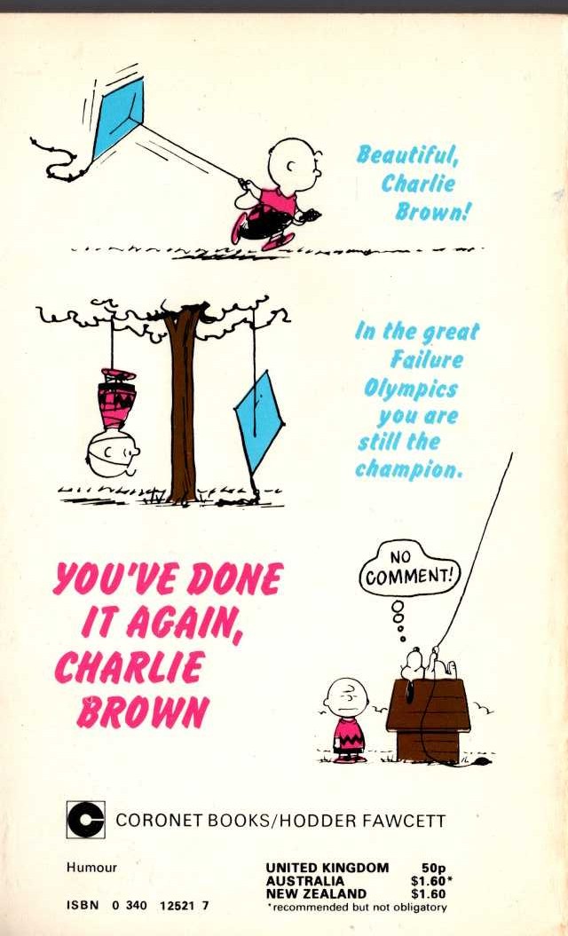 Charles M. Schulz  YOU'VE DONE IT AGAIN, CHARLIE BROWN magnified rear book cover image