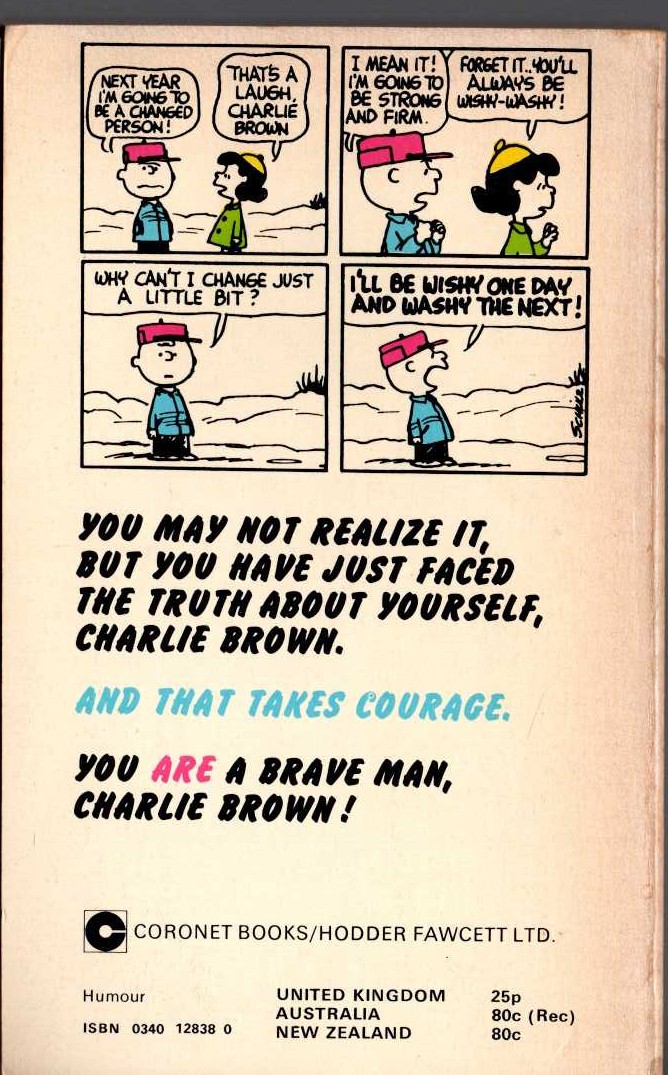 Charles M. Schulz  YOU'RE A BRAVE MAN, CHARLIE BROWN magnified rear book cover image