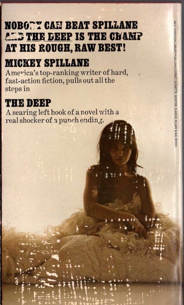 Mickey Spillane  THE DEEP magnified rear book cover image
