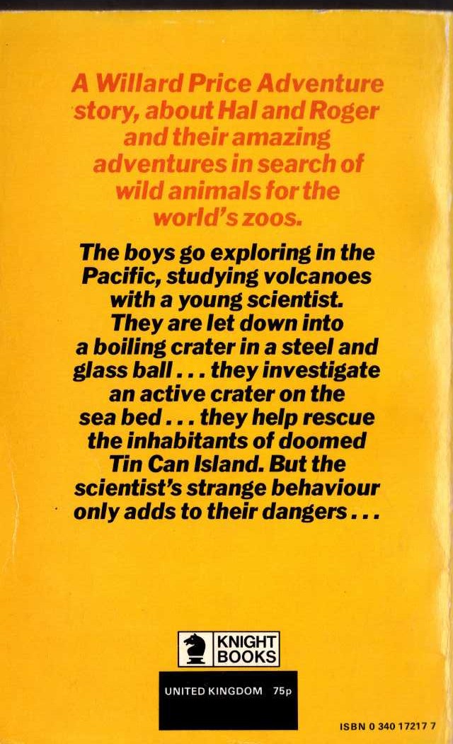 Willard Price  VOLCANO ADVENTURE magnified rear book cover image