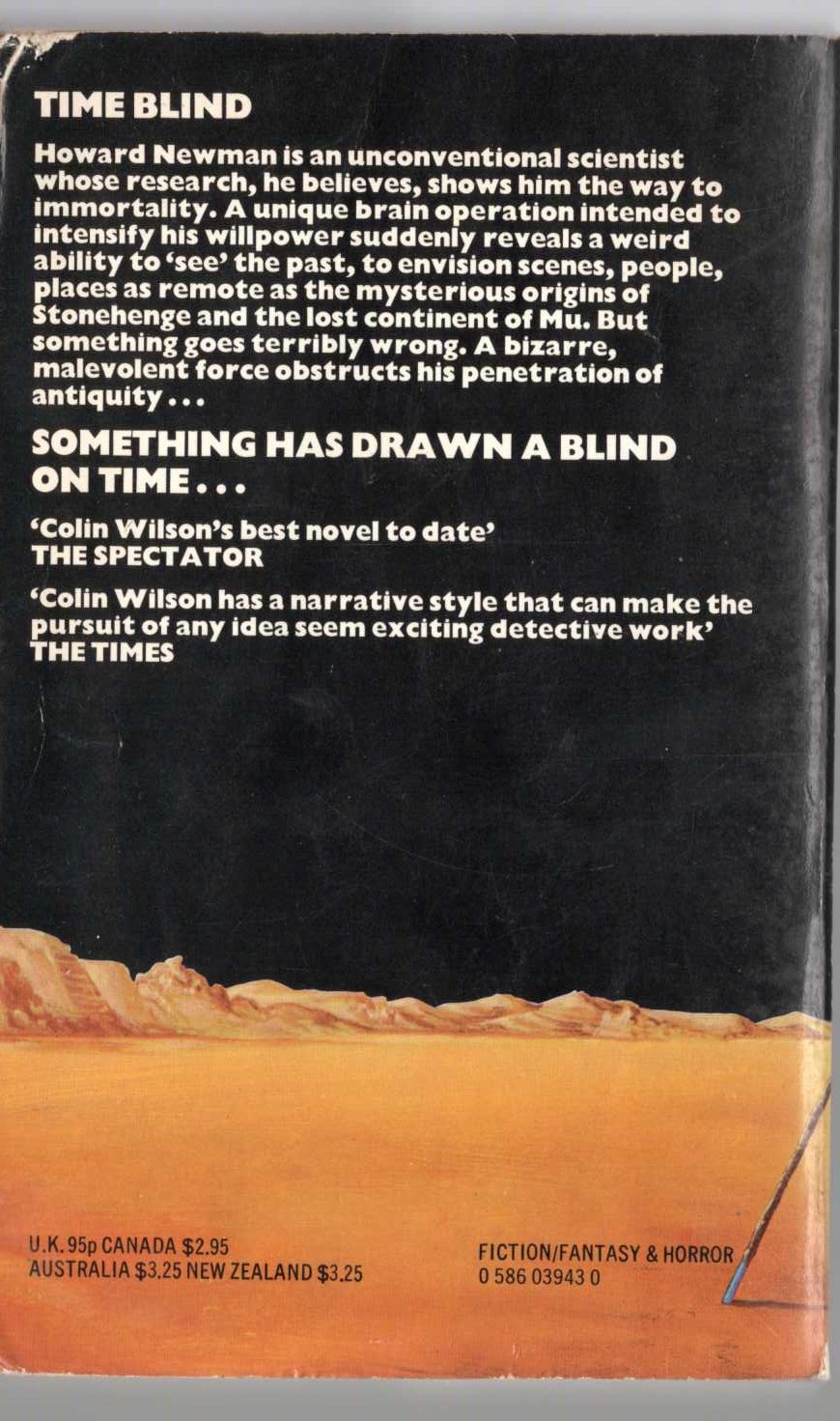 Colin Wilson  THE PHILOSOPHER'S STONE magnified rear book cover image