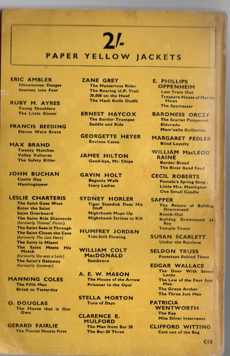 Leslie Charteris  THE SAINT SEES IT THROUGH magnified rear book cover image