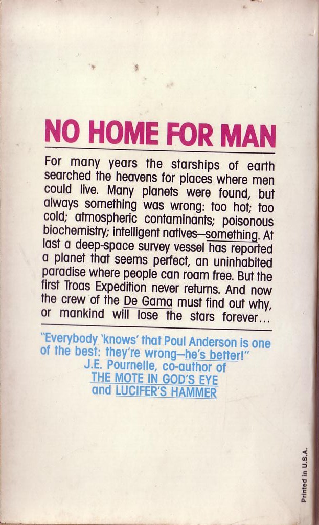Poul Anderson  QUESTION AND ANSWER magnified rear book cover image