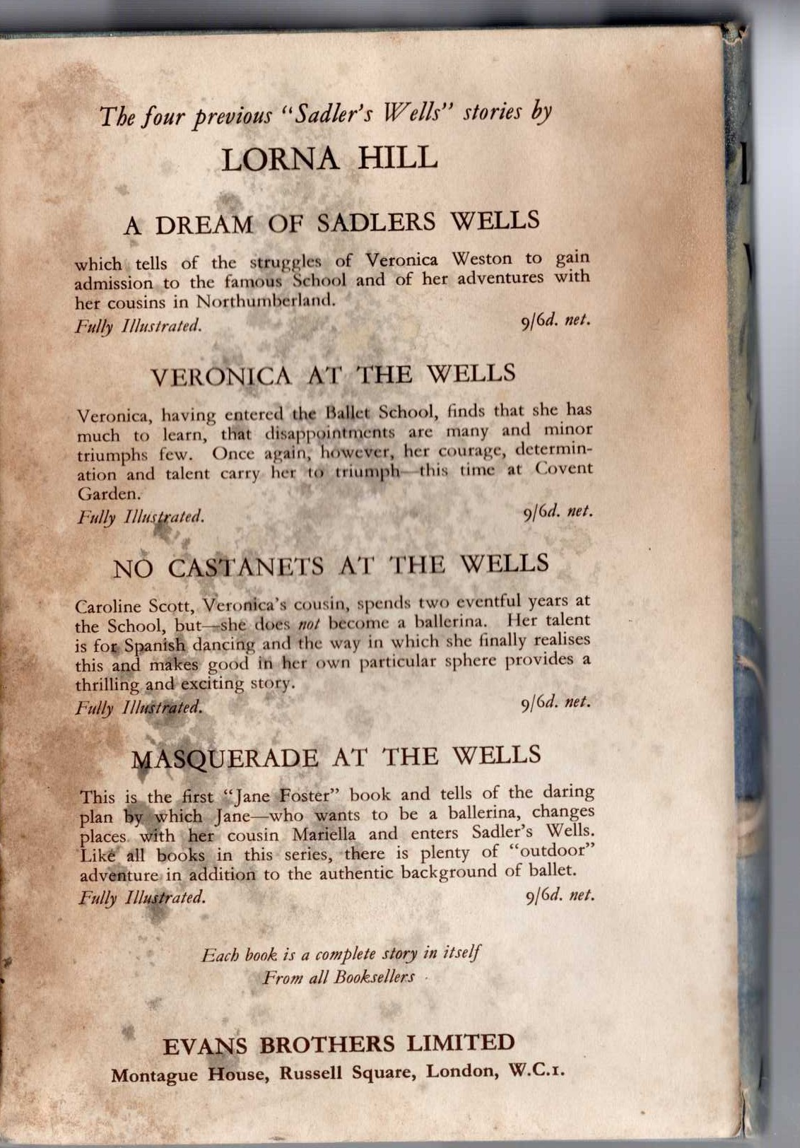 JANE LEAVES THE WELLS magnified rear book cover image
