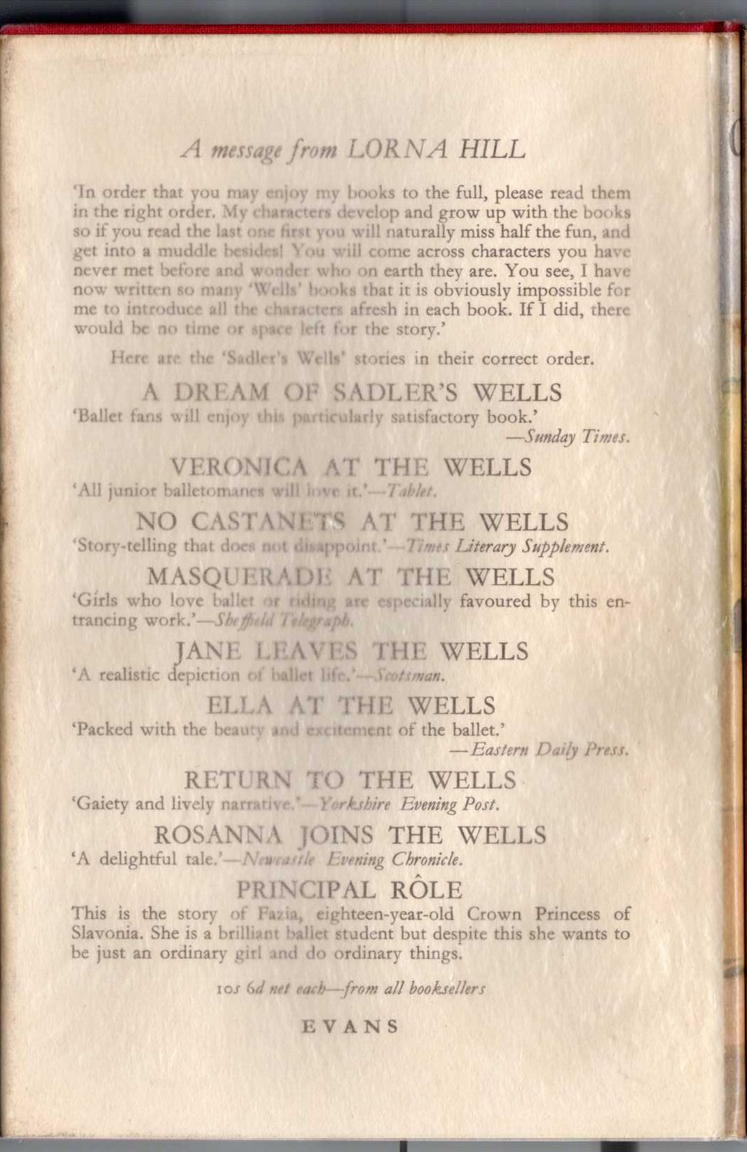 NO CASTANETS AT THE WELLS magnified rear book cover image