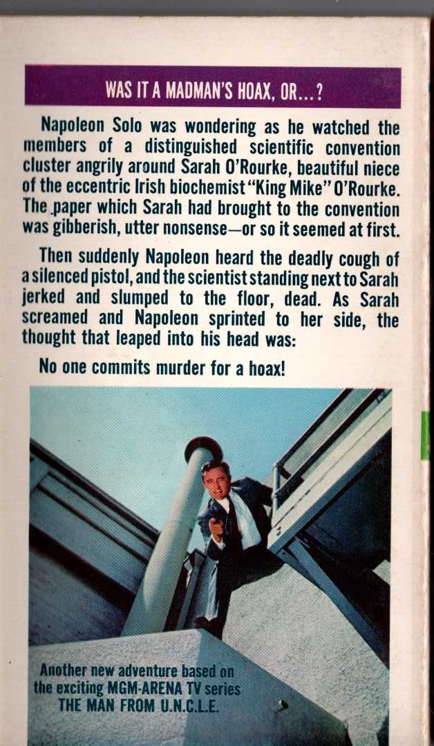 John T. Phillifent  THE MAN FROM U.N.C.L.E. (5): The Mad Scientist Affair magnified rear book cover image