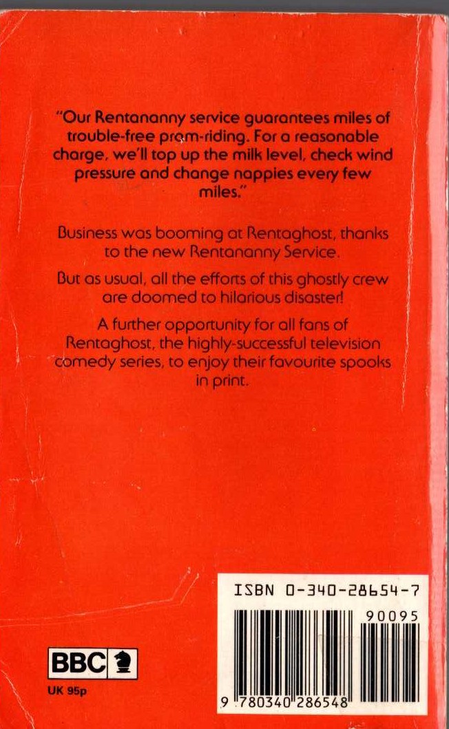 Bob Block  RENTAGHOST UNLIMITED (BBC TV) magnified rear book cover image