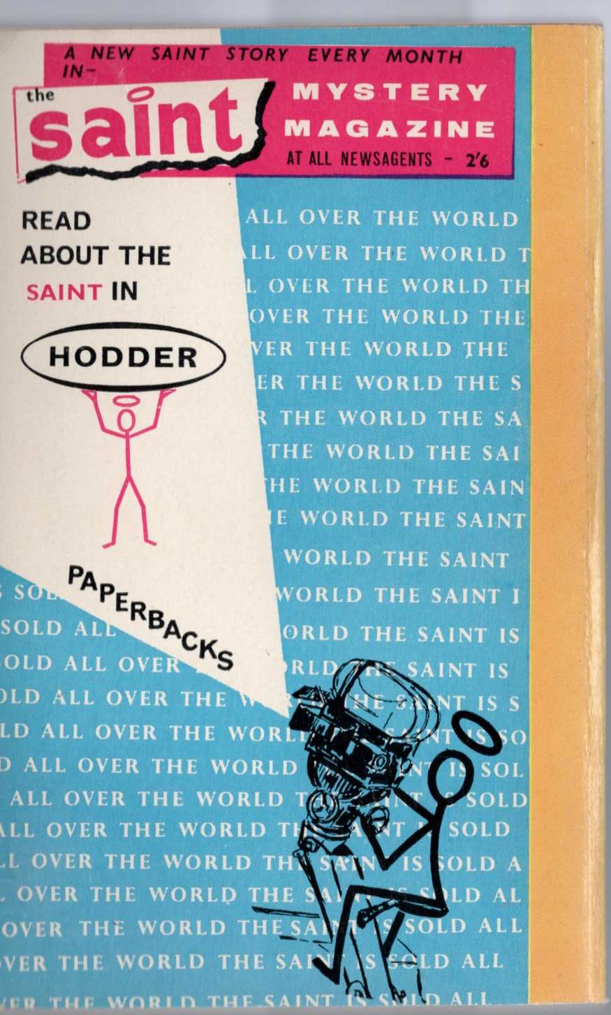 Leslie Charteris  THE AVENGING SAINT magnified rear book cover image