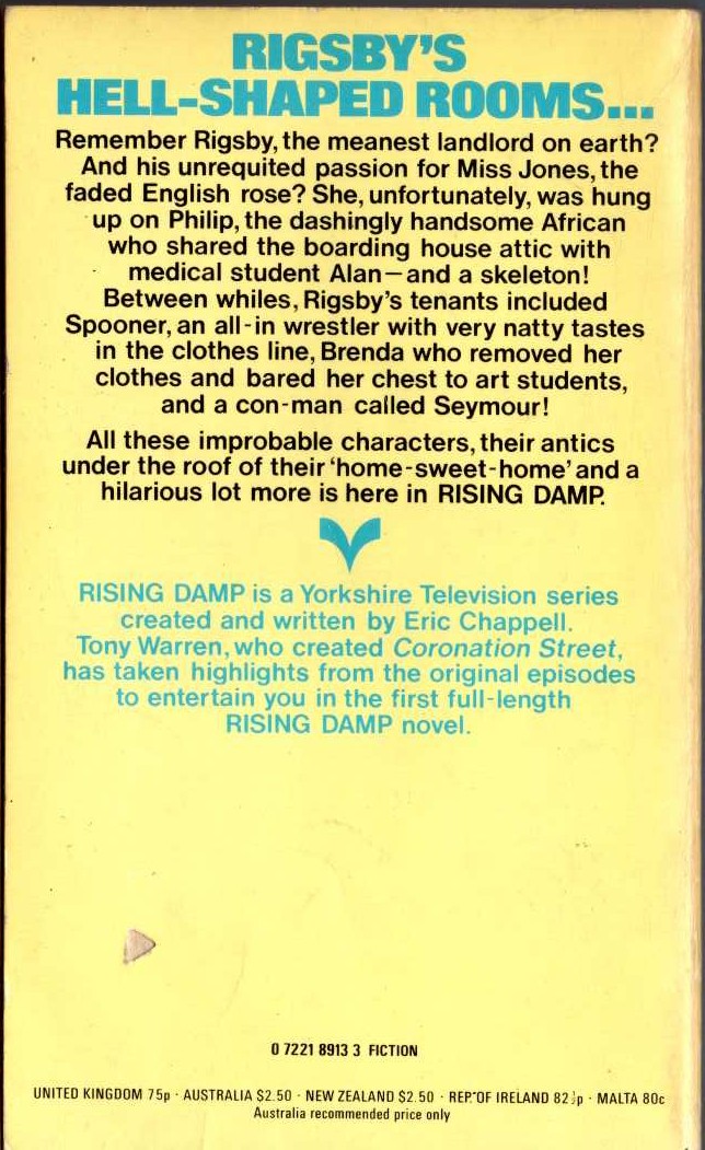 Tony Warren  RISING DAMP (YTV) magnified rear book cover image